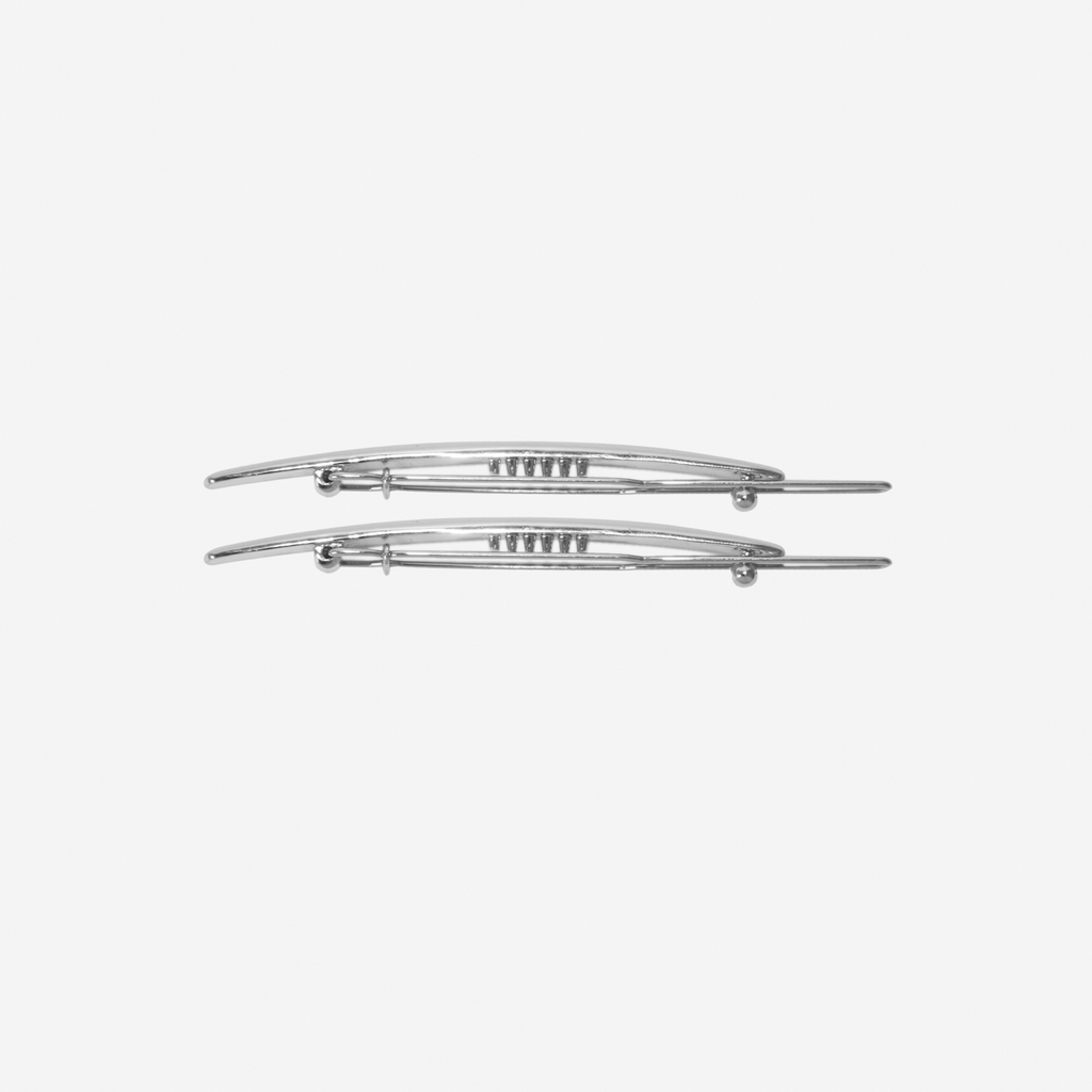Set of 2 Silver Hair Clips
