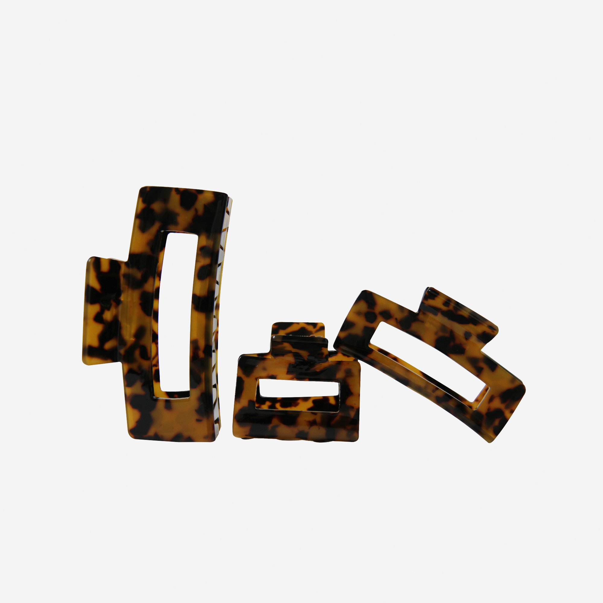 Set of 3 Dark Tortoiseshell Hair Claws