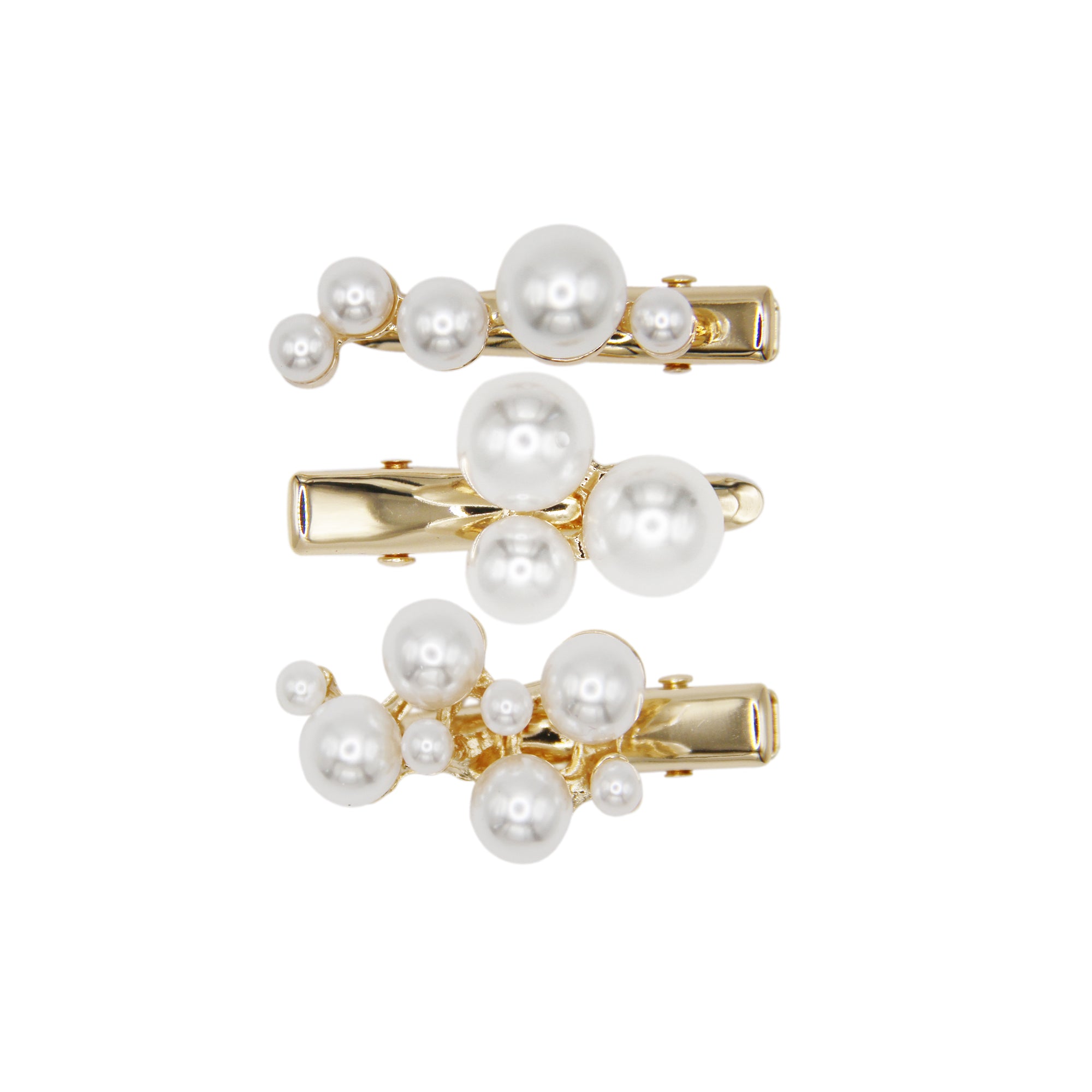 Set of 3 Pearl Hair Clips