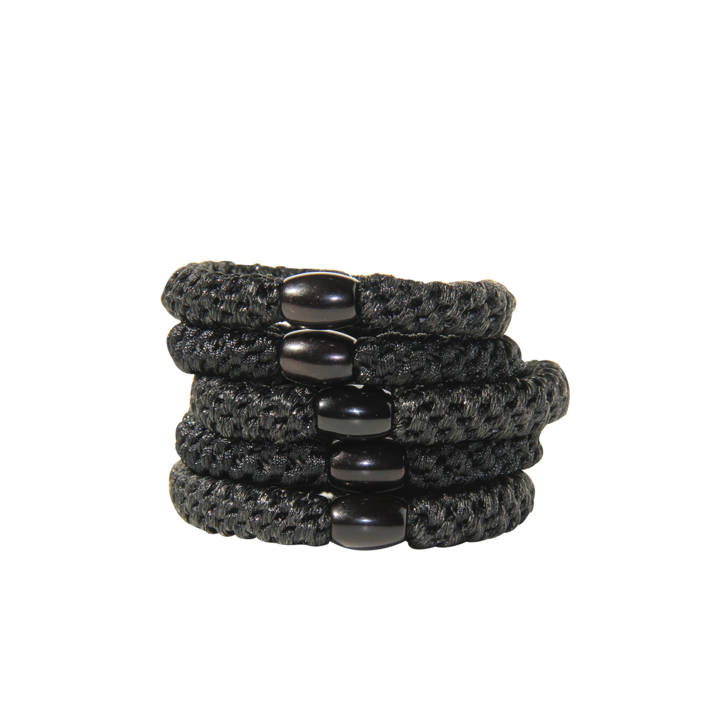 Set of Black Glitter Hair Ties