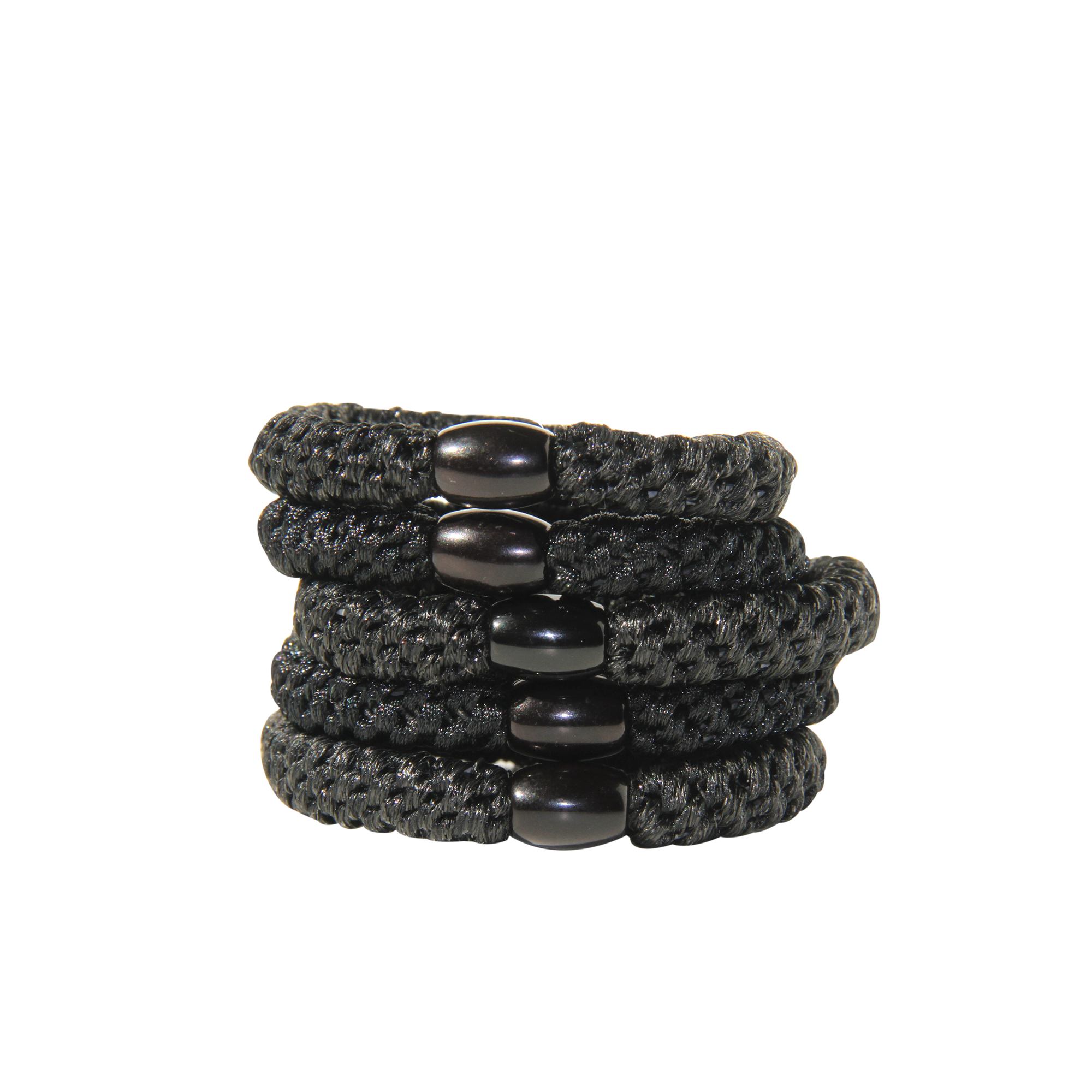 Set of Black Glitter Hair Ties