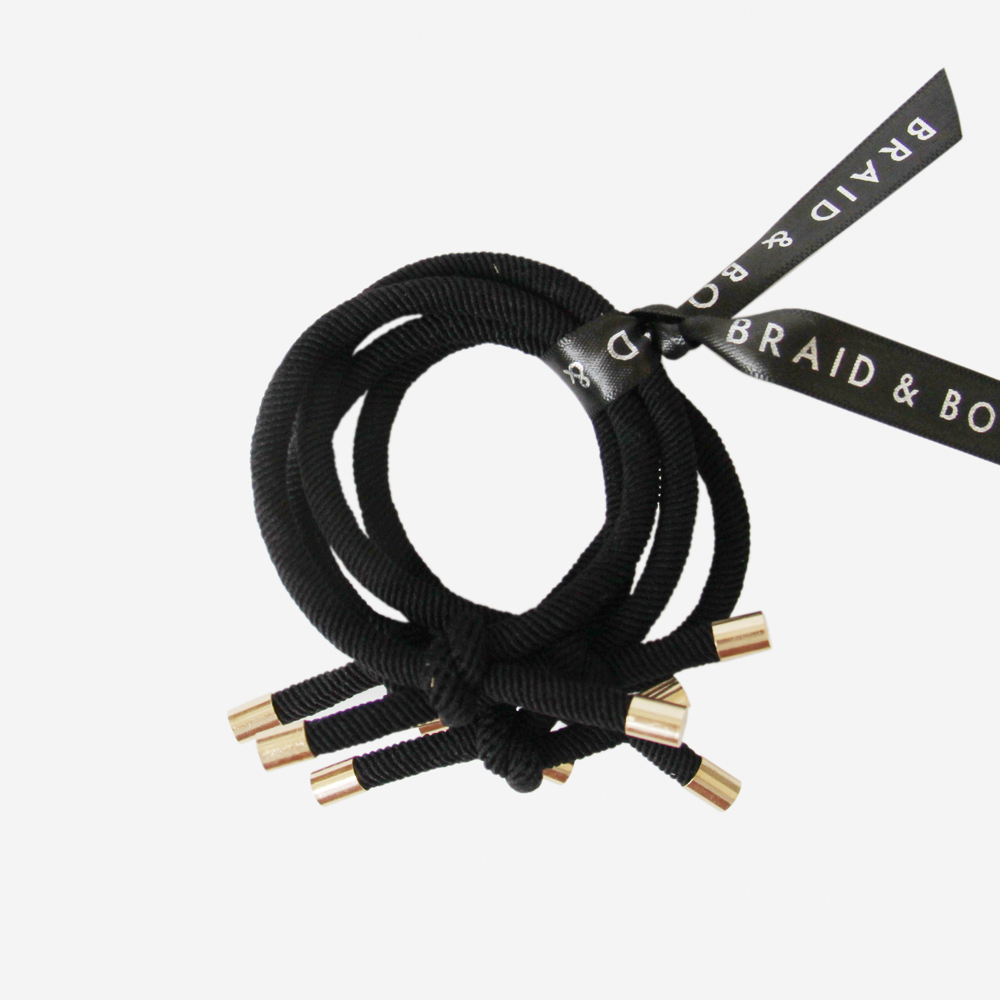 Set of 5 Black Knot Hair Ties