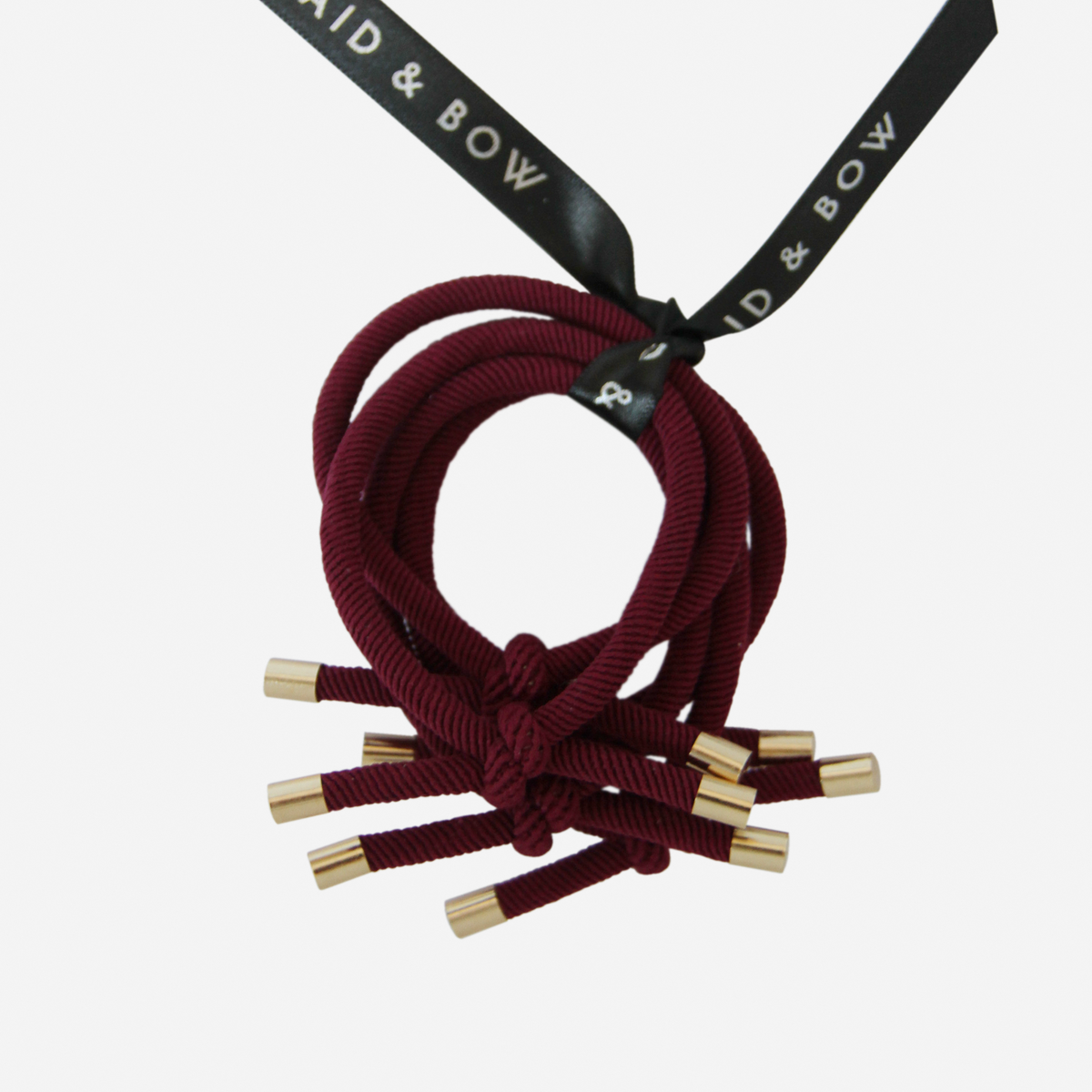 Set of 5 Burgundy Knot Hair Ties