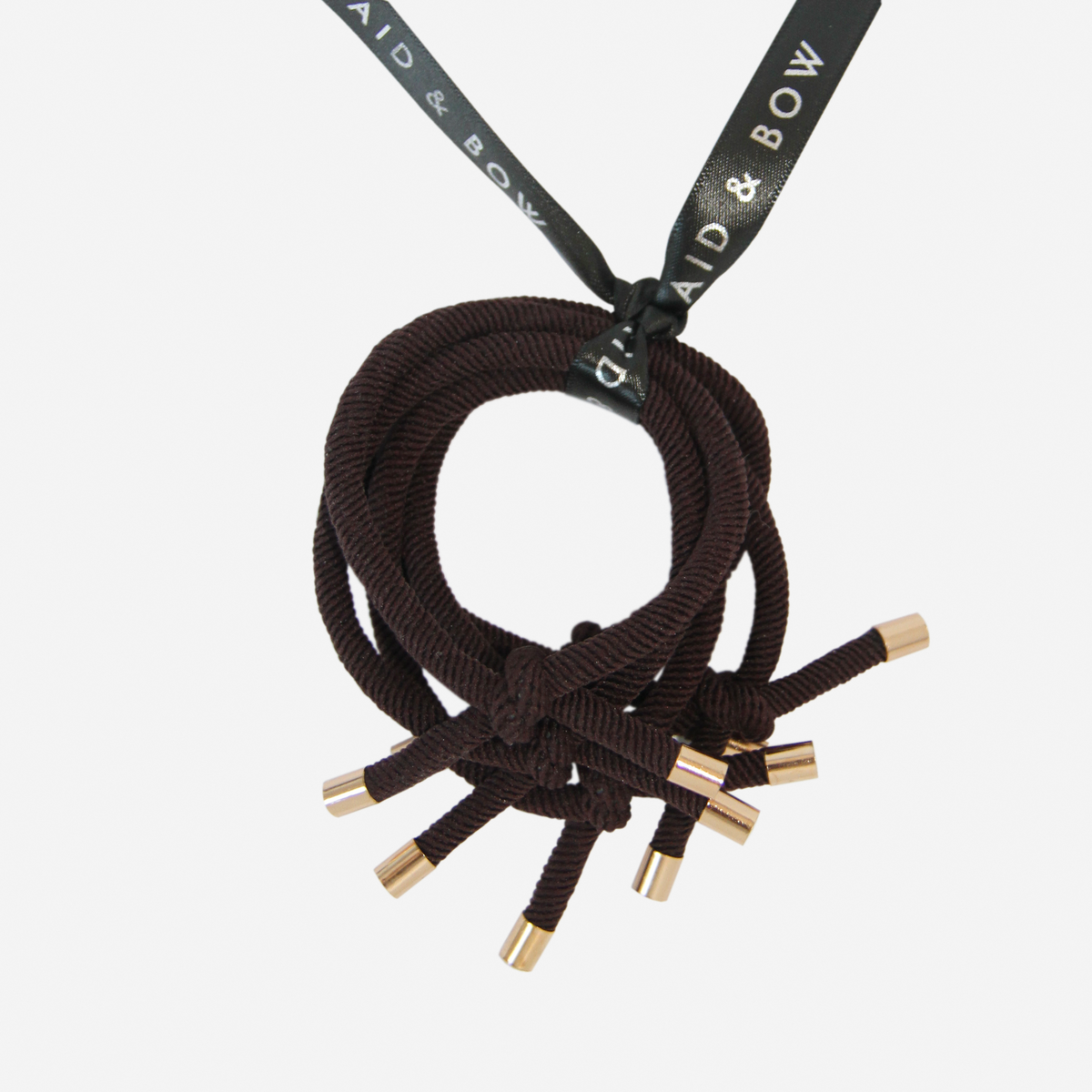 Set of 5 Chocolate Brown Knot Hair Ties
