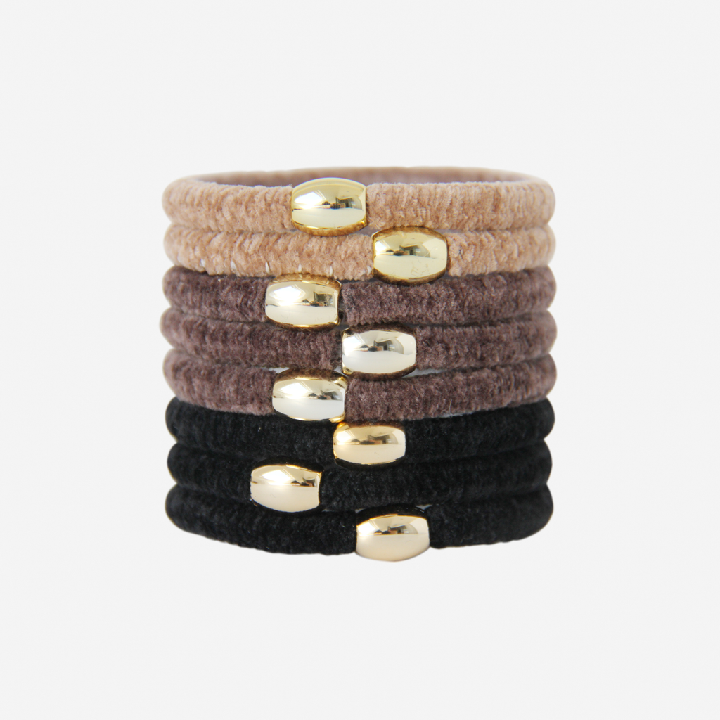 Set of 8 Velour Hair Ties