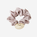 Dusky Pink and Gold Silk Scrunchie