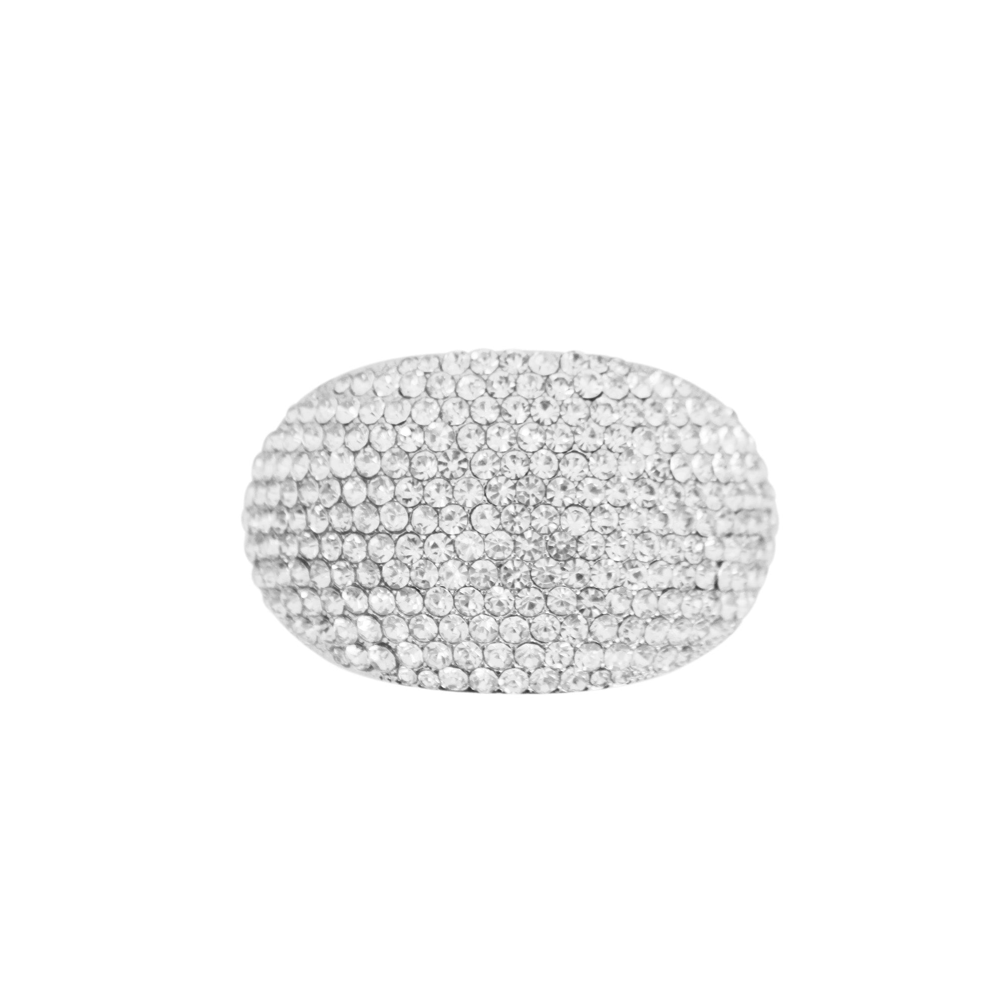 Crystal Pave Silver Ponytail Holder