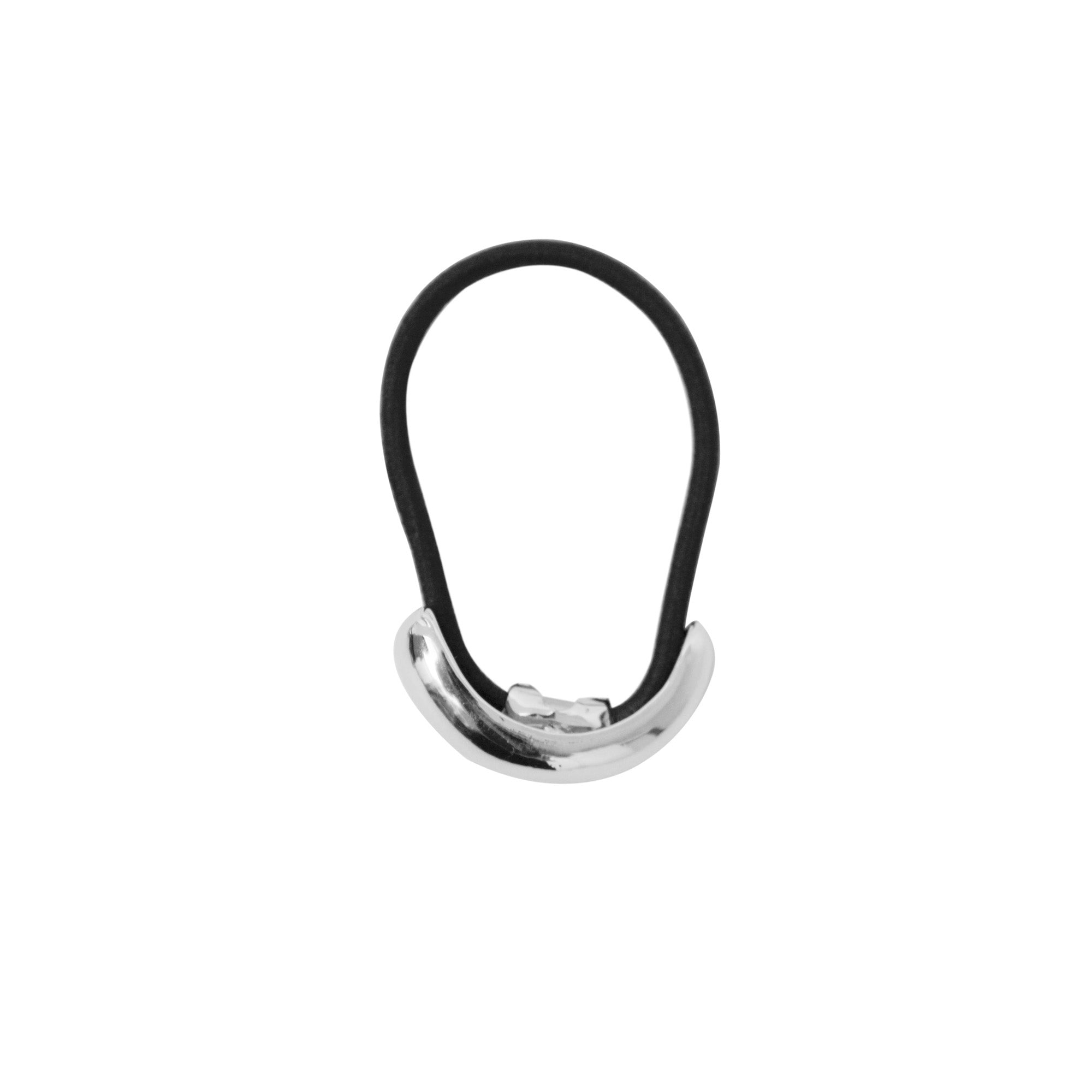 Glossy Silver Ponytail Holder