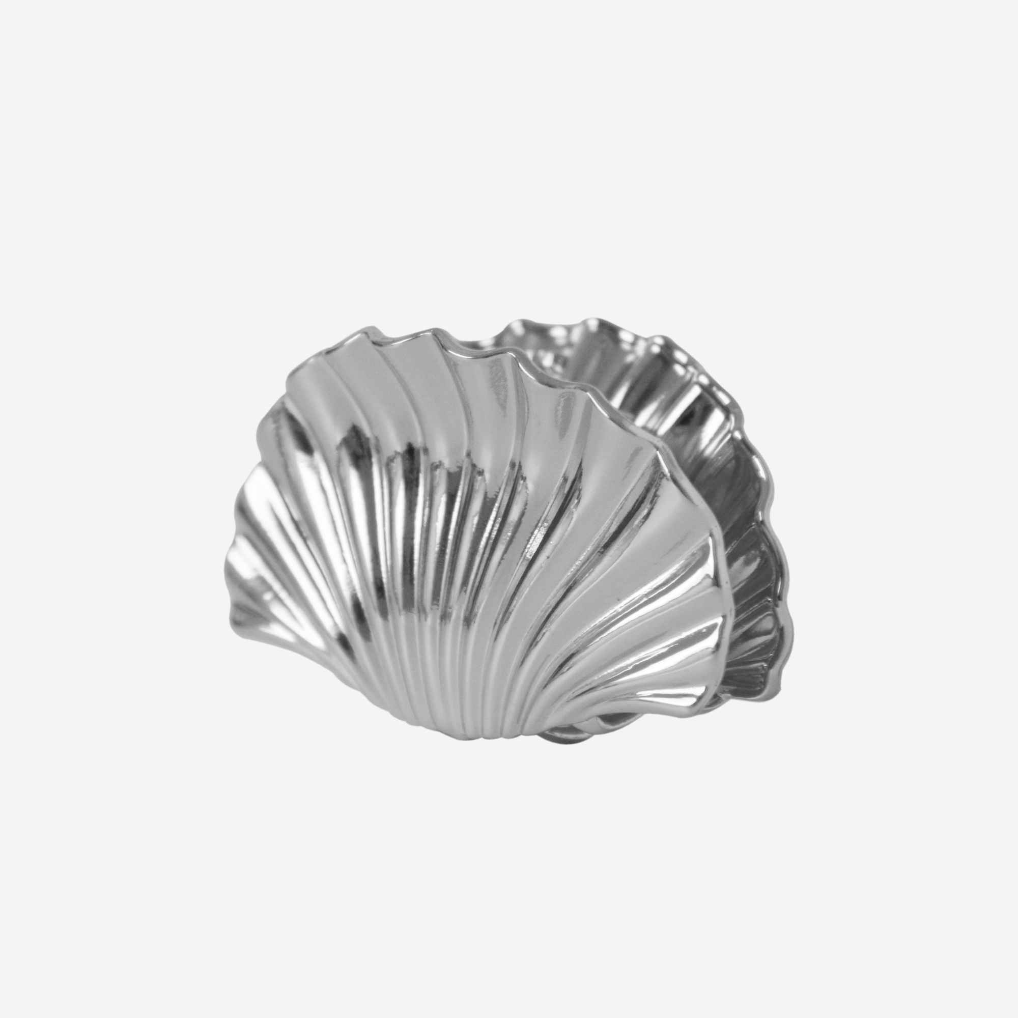 Medium Shell Silver Hair Claw