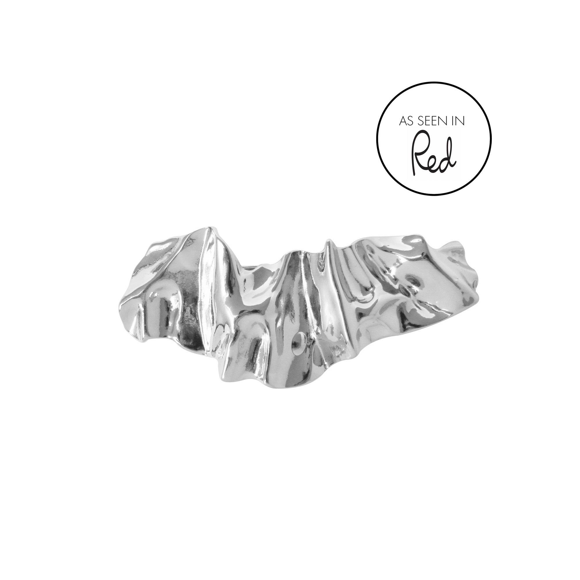 Silver Creased Hair Barrette