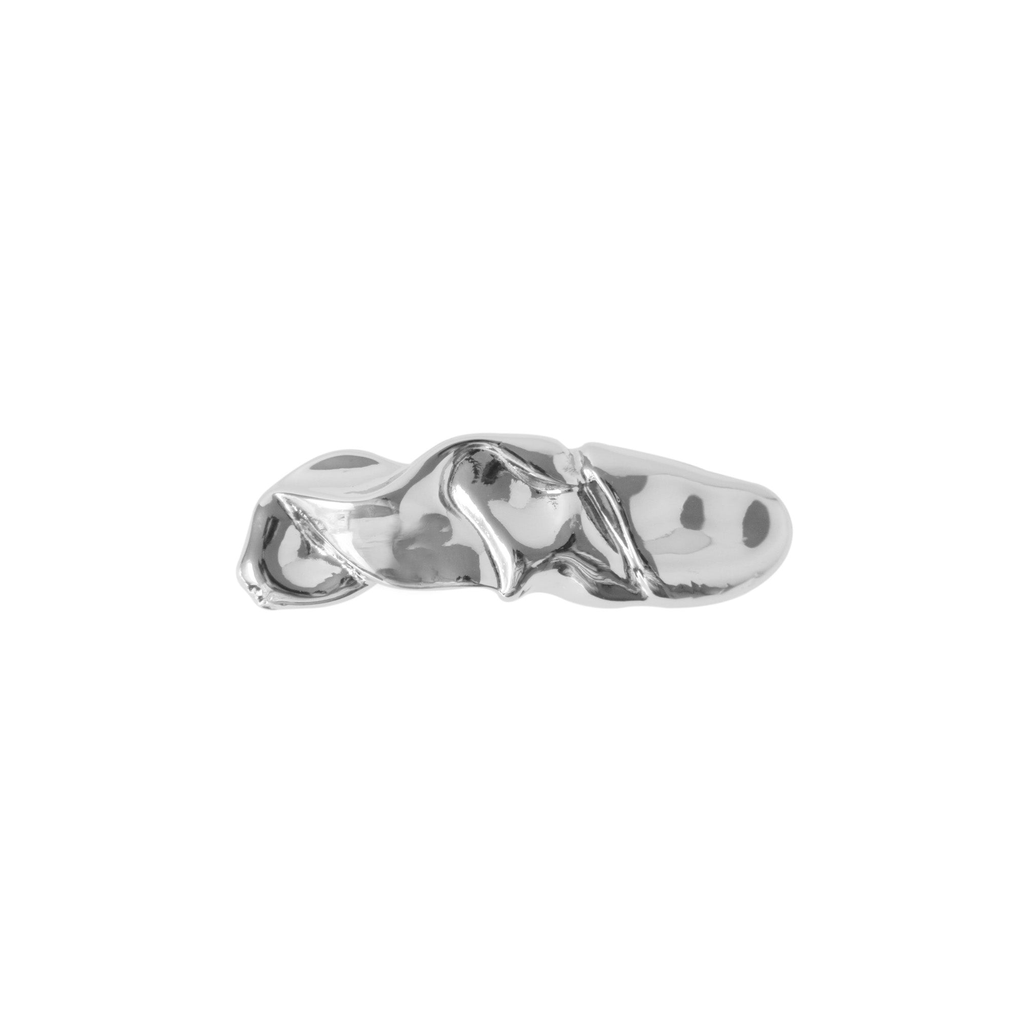 Silver Ripple Hair Barrette