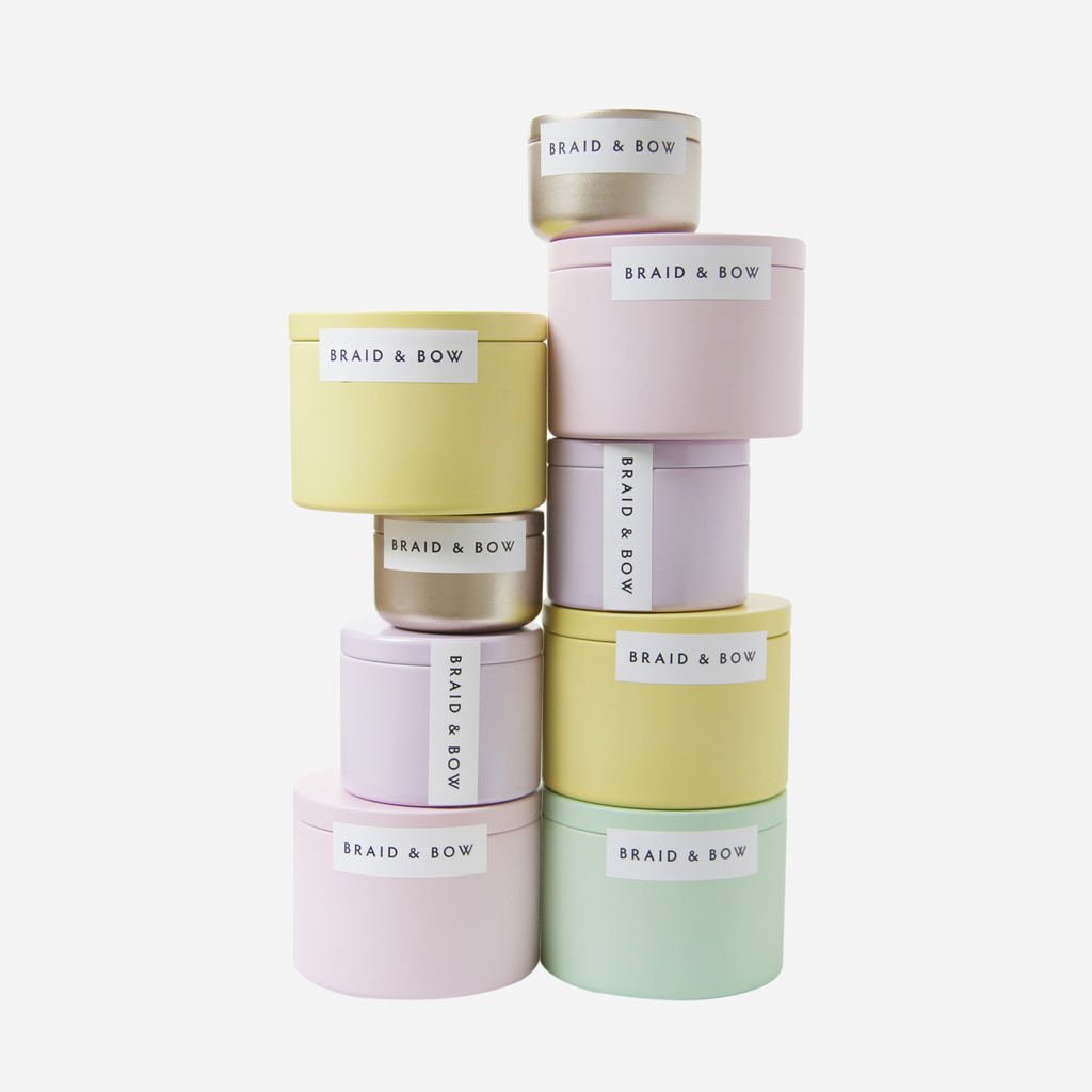 Set of 3 Blush Silk Scrunchies in a Keepsake Tin