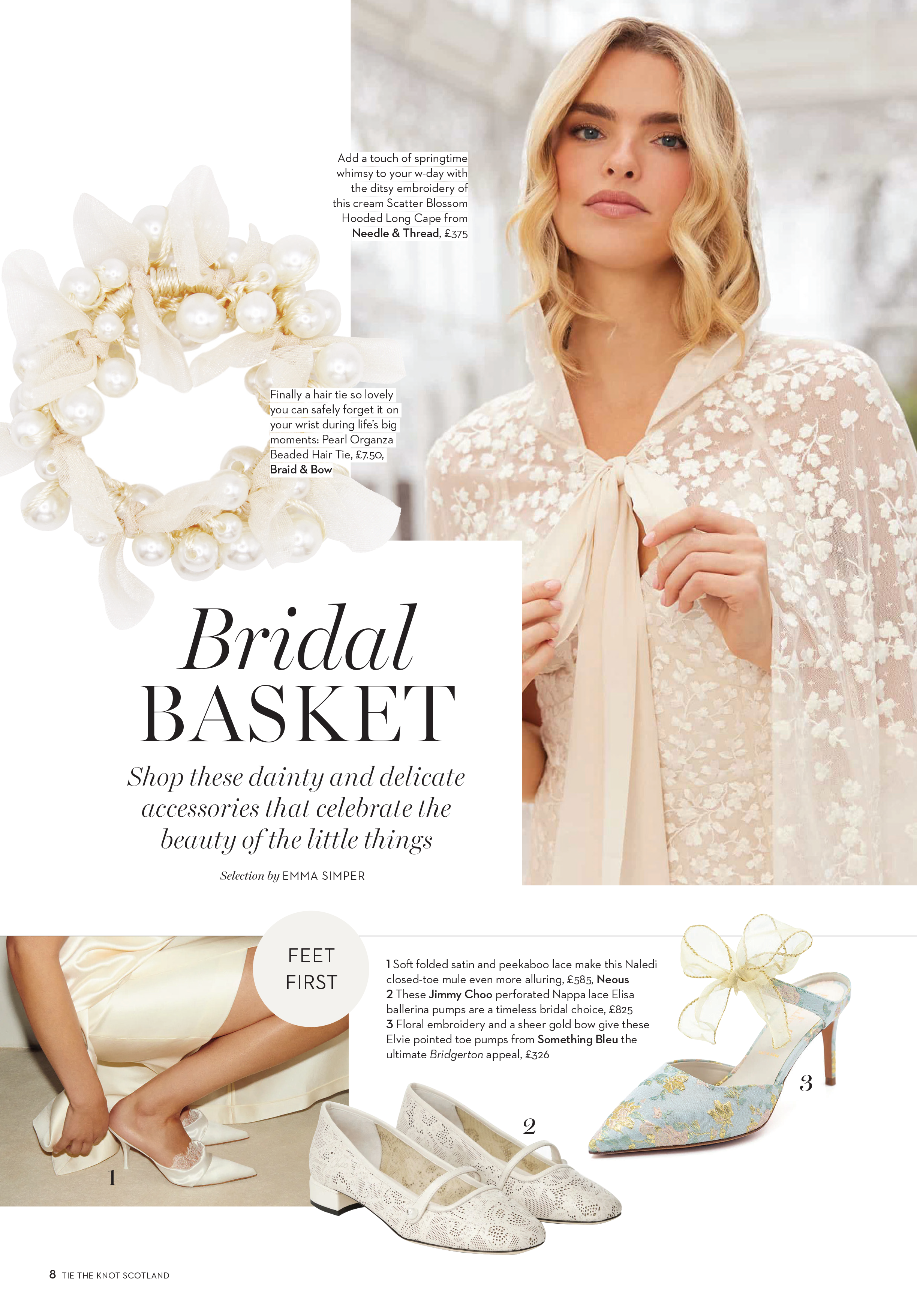 Pearl & Organza Beaded Hair Tie