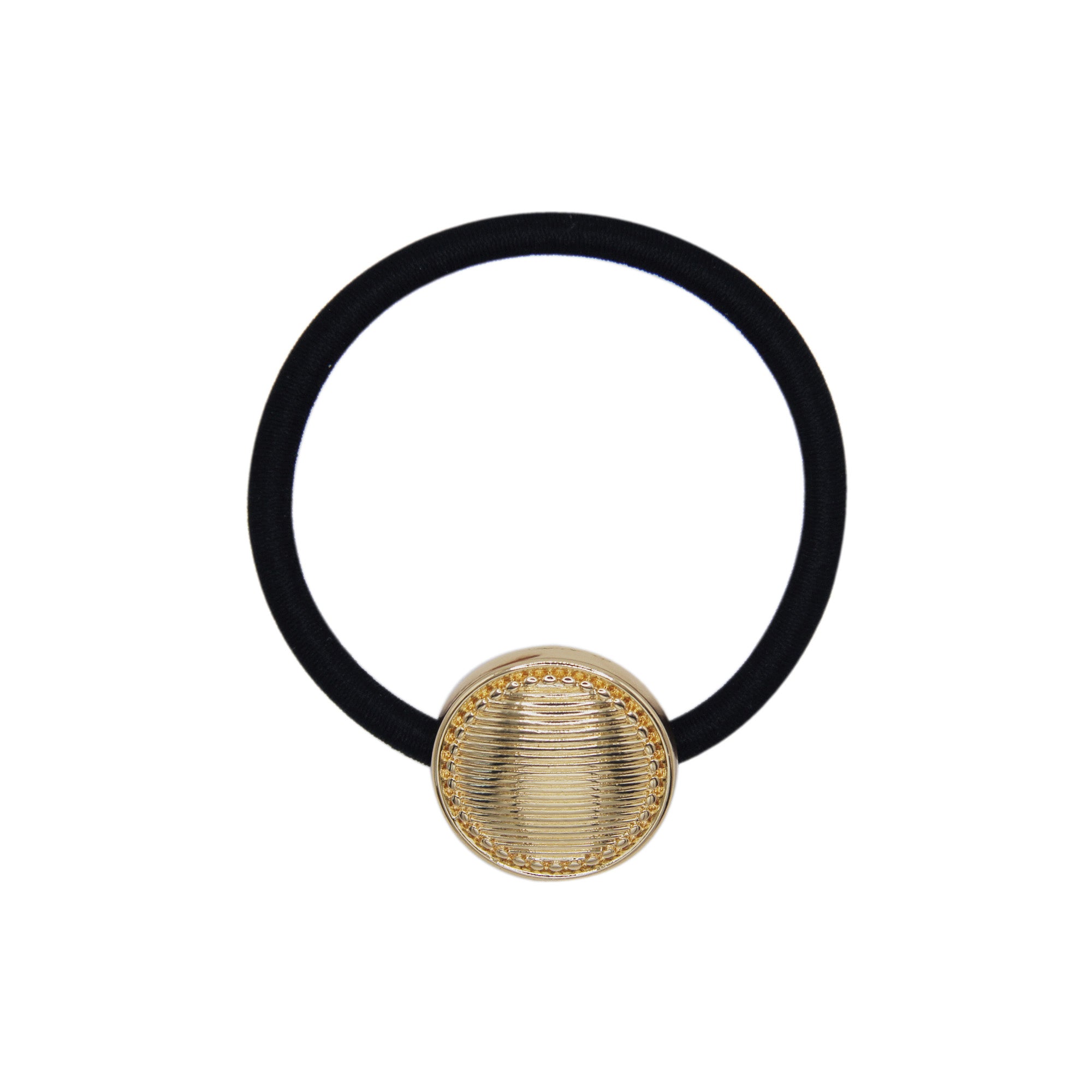 Vintage Gold Button Hair Tie