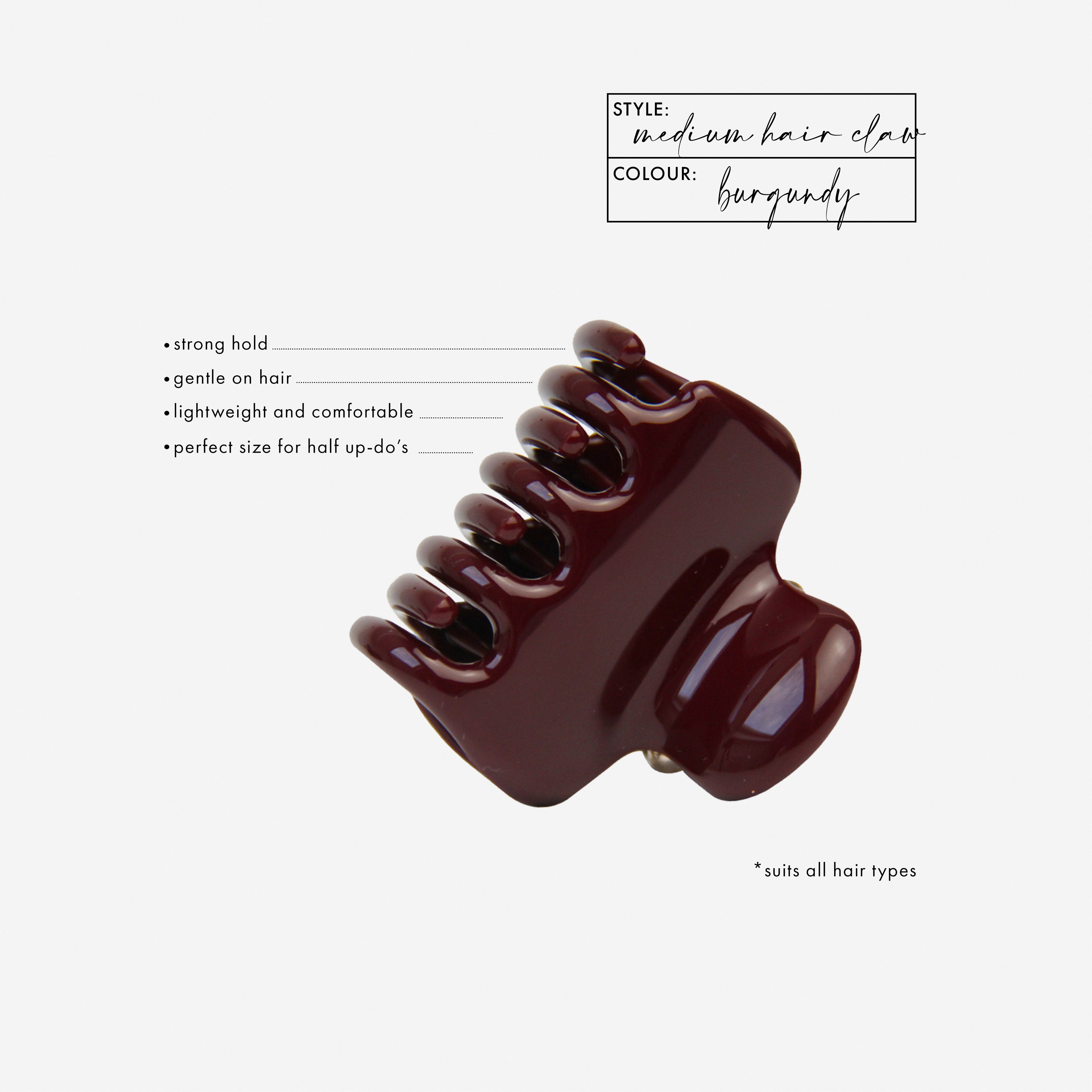 Medium Burgundy Hair Claw