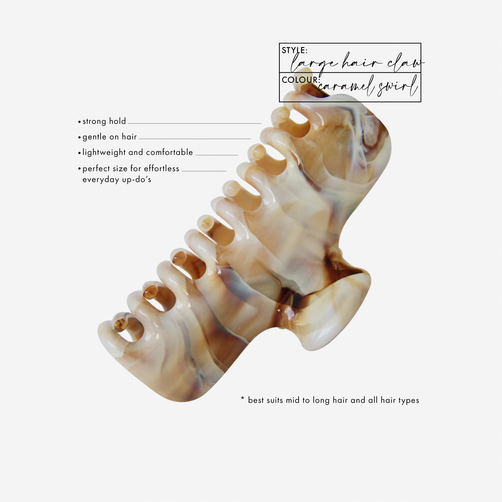 Large Caramel Swirl Hair Claw