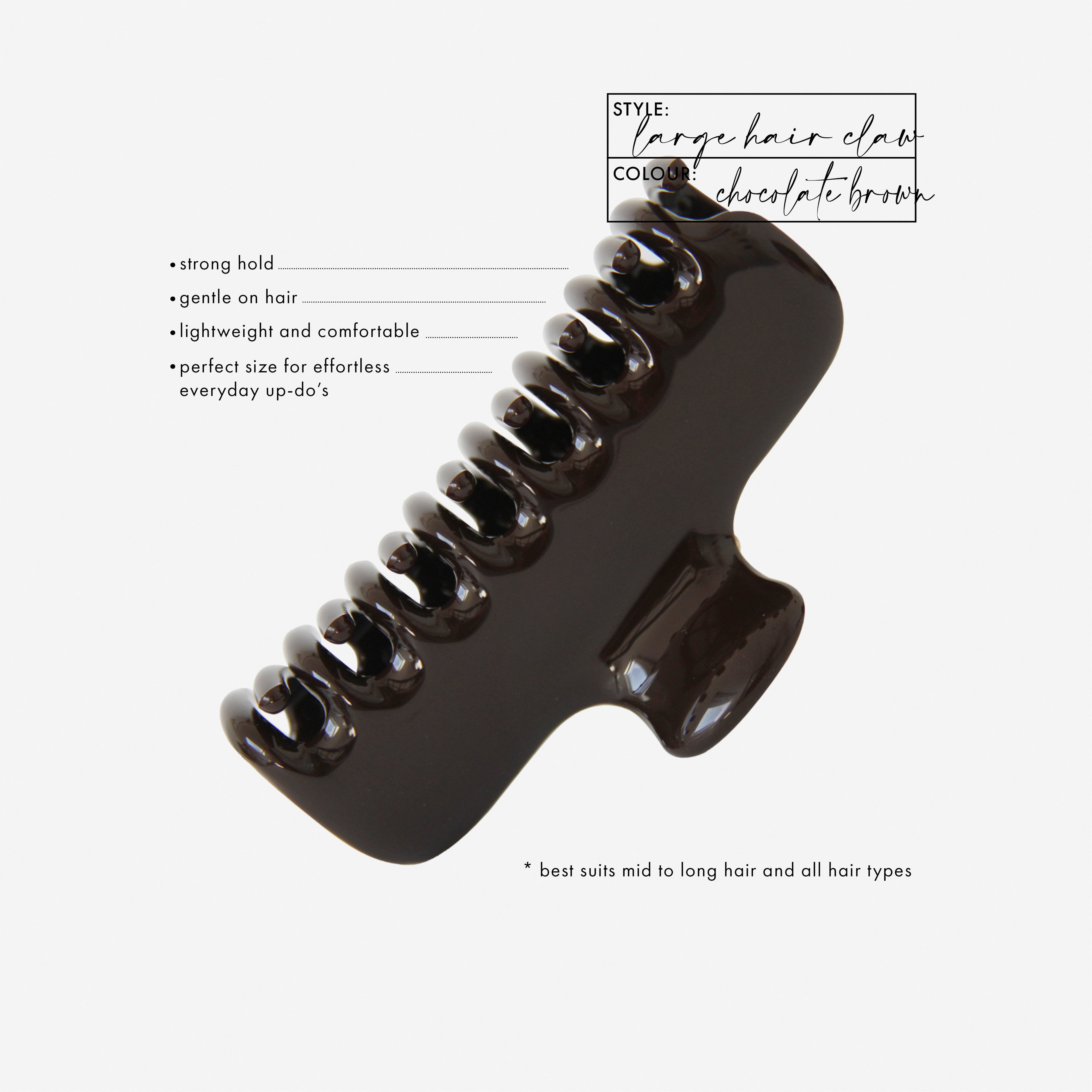 Large Chocolate Brown Hair Claw