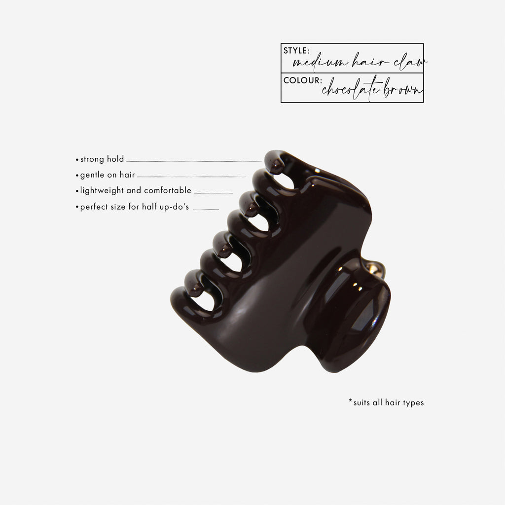Medium Chocolate Brown Hair Claw