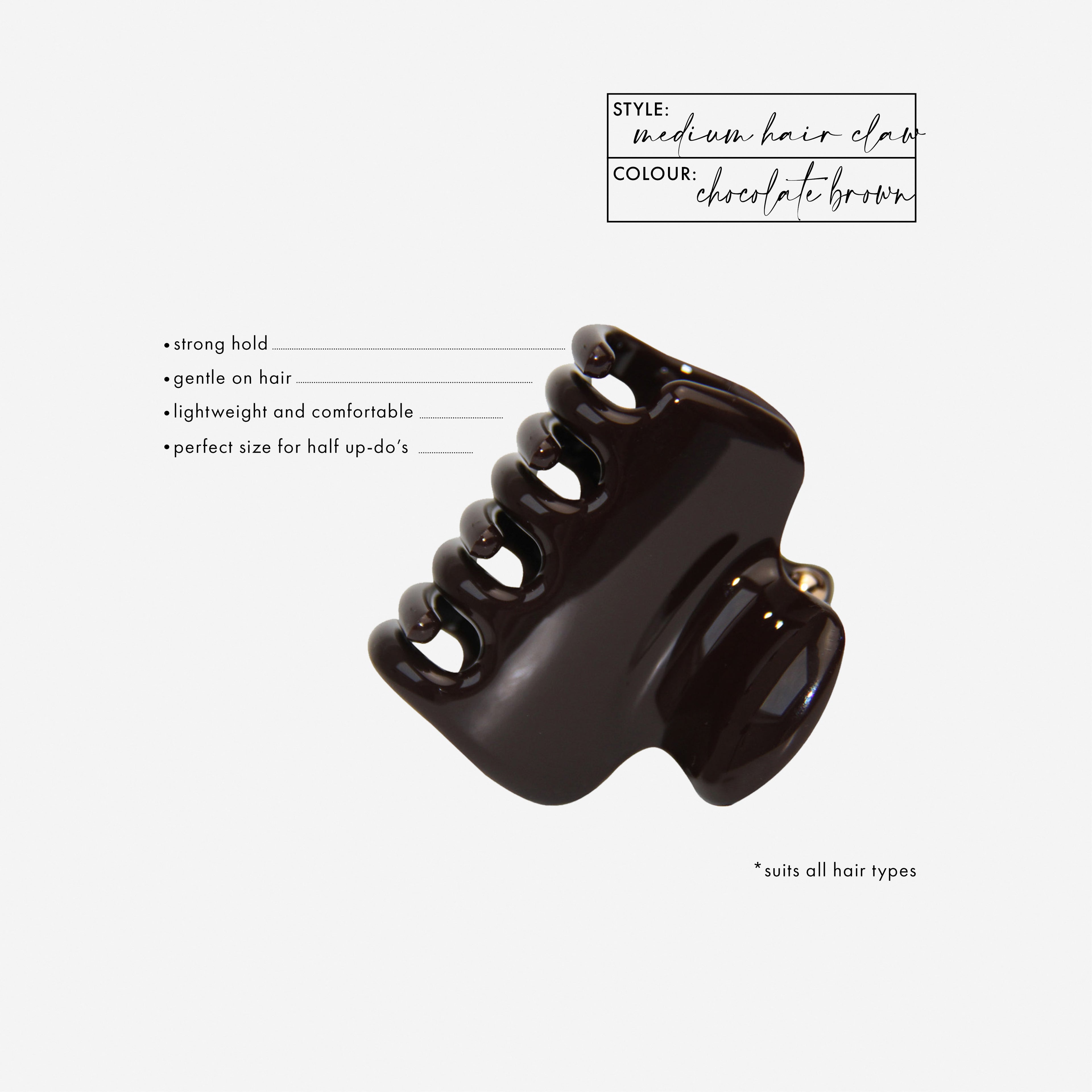 Medium Chocolate Brown Hair Claw