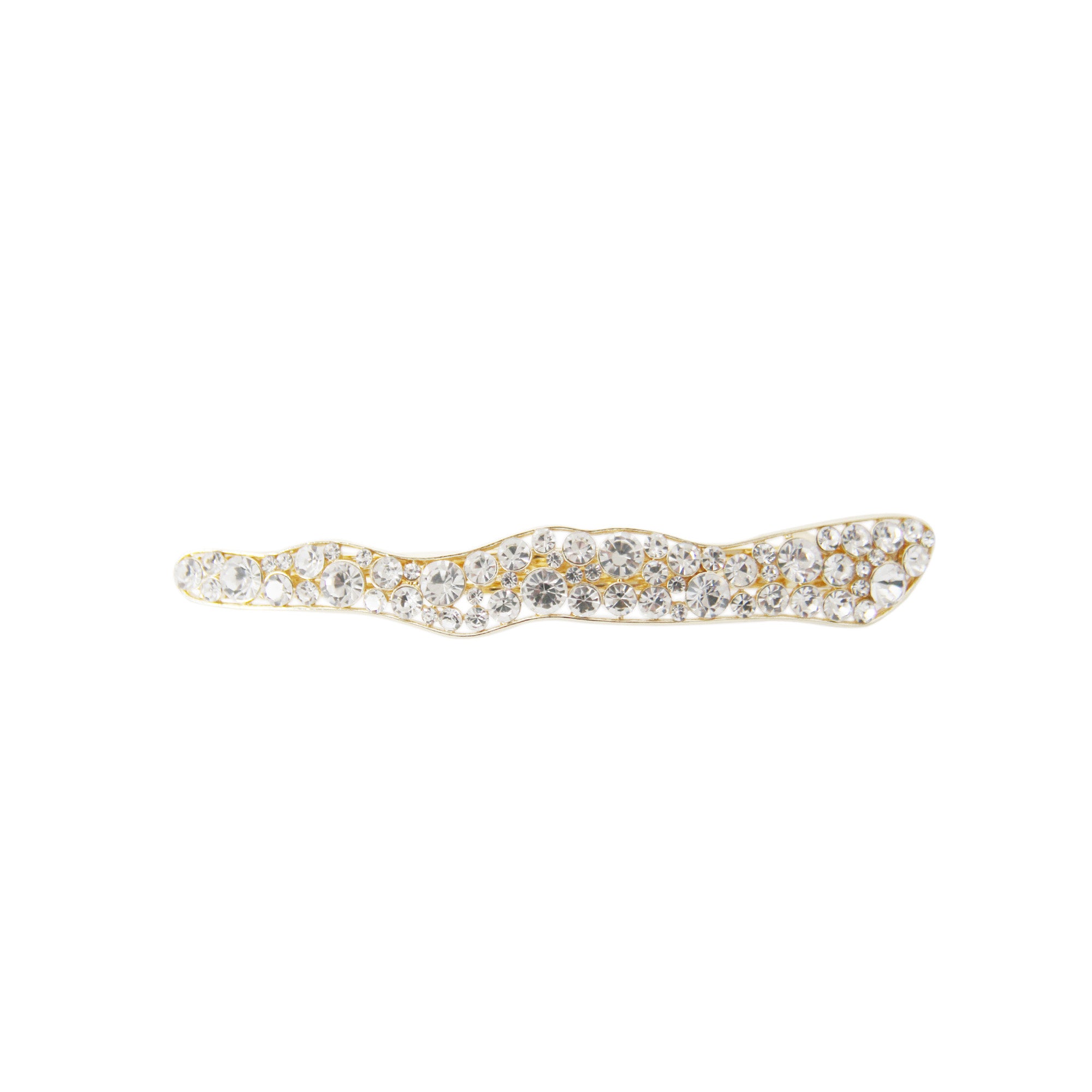 Crystal and Gold Organic Barrette Hair Clip
