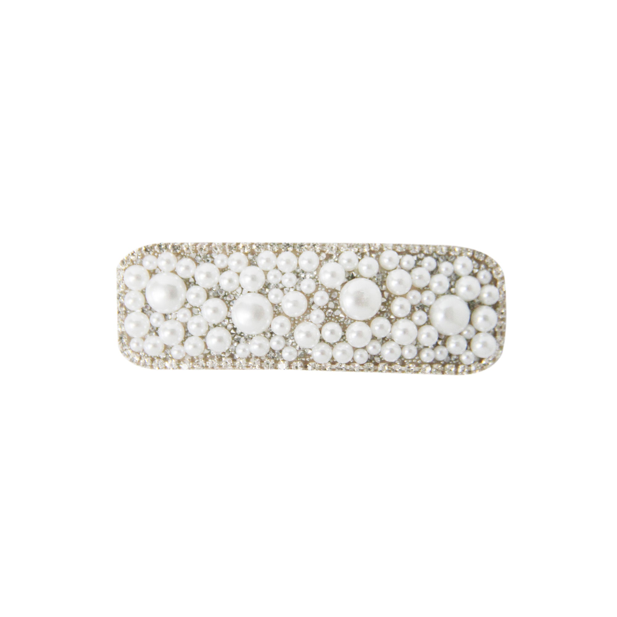 Pearl & Crystal Rectangle Snap Hair Clip