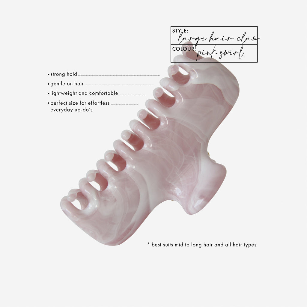 Large Pink Swirl Hair Claw
