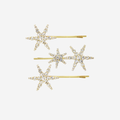 Set of 3 Crystal Star Hair Slides