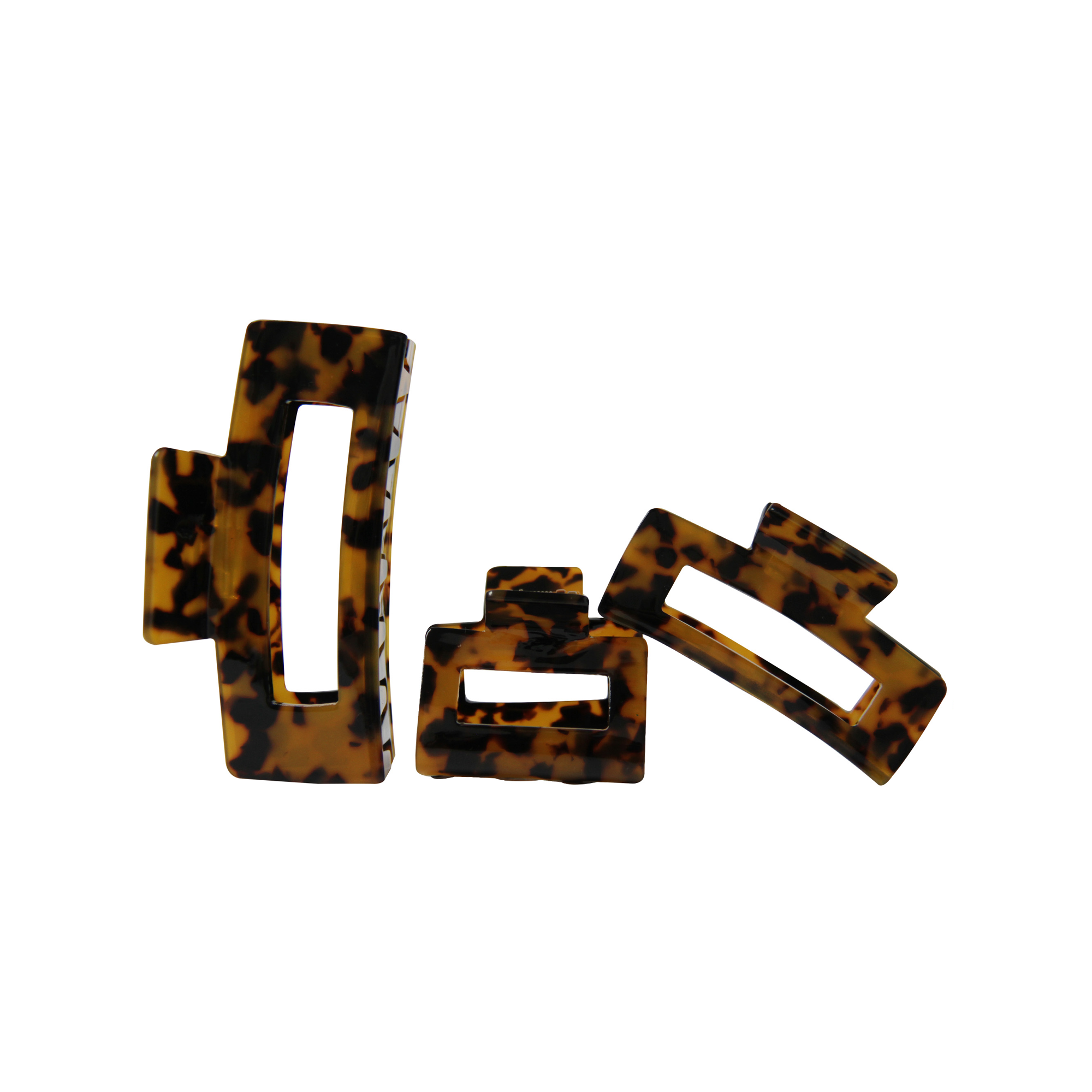 Set of 3 Dark Tortoiseshell Hair Claws